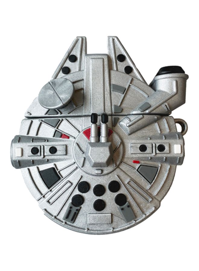 بيوينتي حافظة بتصميم على شكل سفينة فضاء لعلبة سماعات أبل آيربودز 1/ 2 رمادي / أسود / أحمر - Image 1