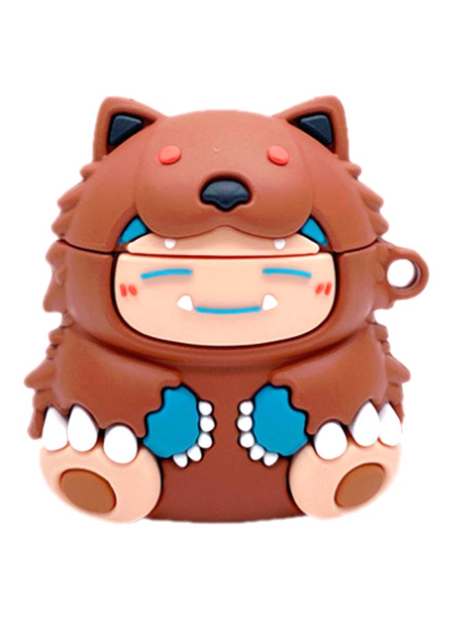 بيوينتي حافظة واقية بتصميم على شكل شخصية بوكيمون لعلبة سماعات أبل آيربودز 1/ 2 بني/أزرق/أبيض - Image 1