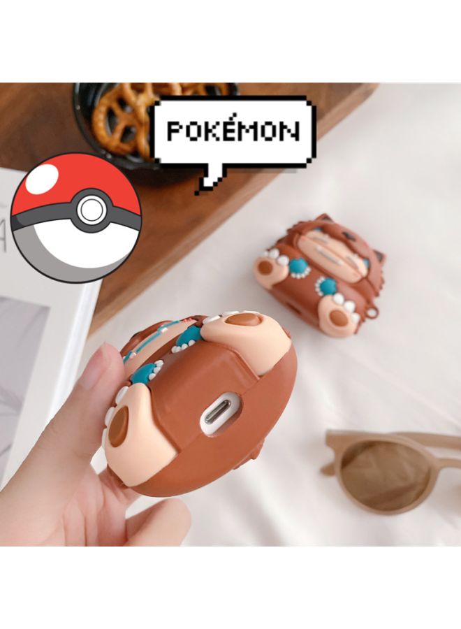 بيوينتي حافظة واقية بتصميم على شكل شخصية بوكيمون لعلبة سماعات أبل آيربودز 1/ 2 بني/أزرق/أبيض - Image 3