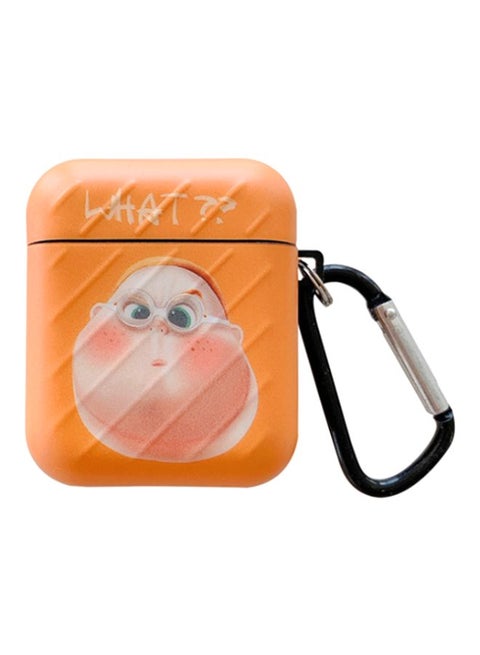 What Printed Protective Case With Carabiner For Apple AirPods 1/2 Orange/Beige/Black