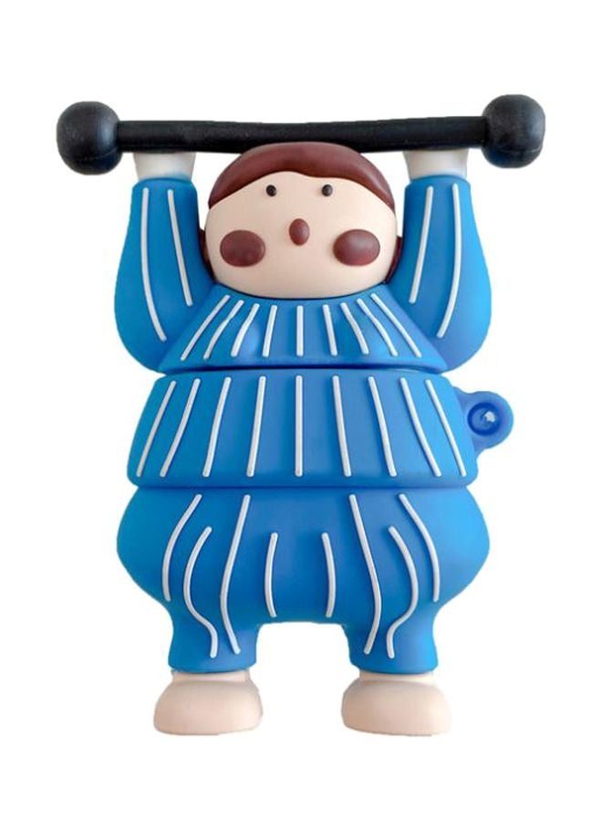 بيوينتي حافظة بتصميم على شكل بنت ترفع أثقال لعلبة سماعات أبل آيربودز 1/ 2 أزرق\بيج\أسود - Image 1