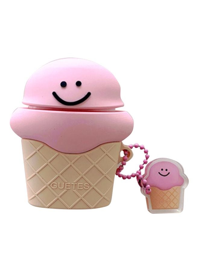 بيوينتي حافظة بتصميم على شكل آيس كريم لعلبة سماعات أبل آيربودز 1/ 2 وردي/بيج/أسود - Image 1