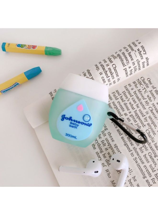 بيوينتي علبة حماية على شكل زجاجة سائل استحمام جونسون للأطفال لسماعات آيربودز 1/2 من أبل أزرق/أبيض/وردي - Image 2