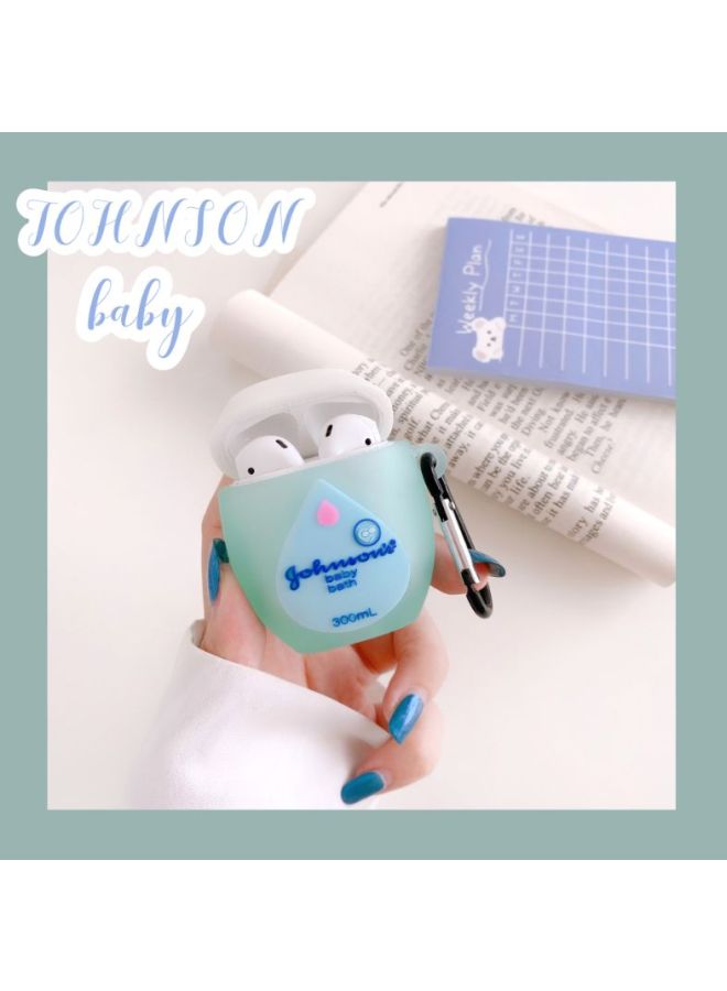 بيوينتي علبة حماية على شكل زجاجة سائل استحمام جونسون للأطفال لسماعات آيربودز 1/2 من أبل أزرق/أبيض/وردي - Image 3