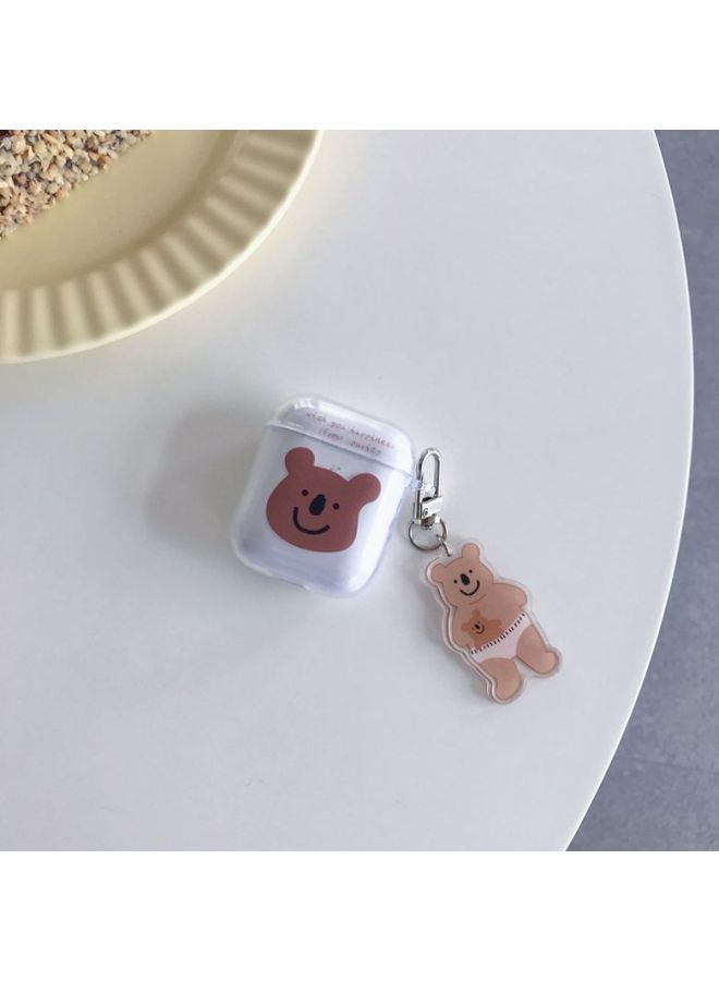 Beauenty Bear Printed Case Cover With Keychain For Apple AirPods 1/2 Clear/Brown/Black - Image 4
