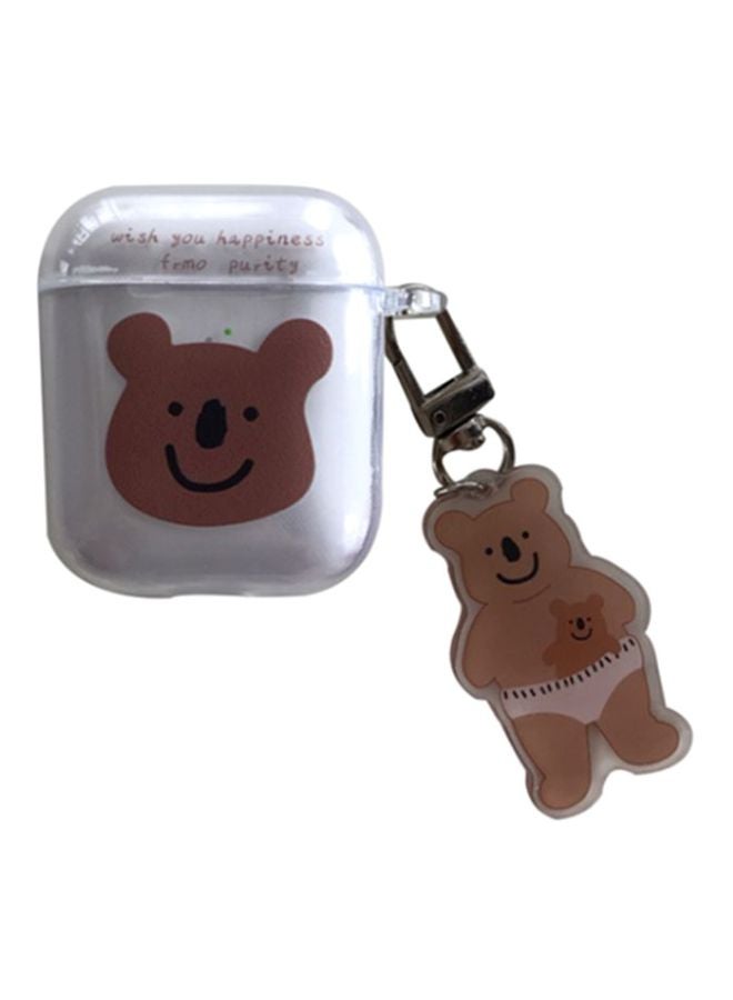 Beauenty Bear Printed Case Cover With Keychain For Apple AirPods 1/2 Clear/Brown/Black - Image 1