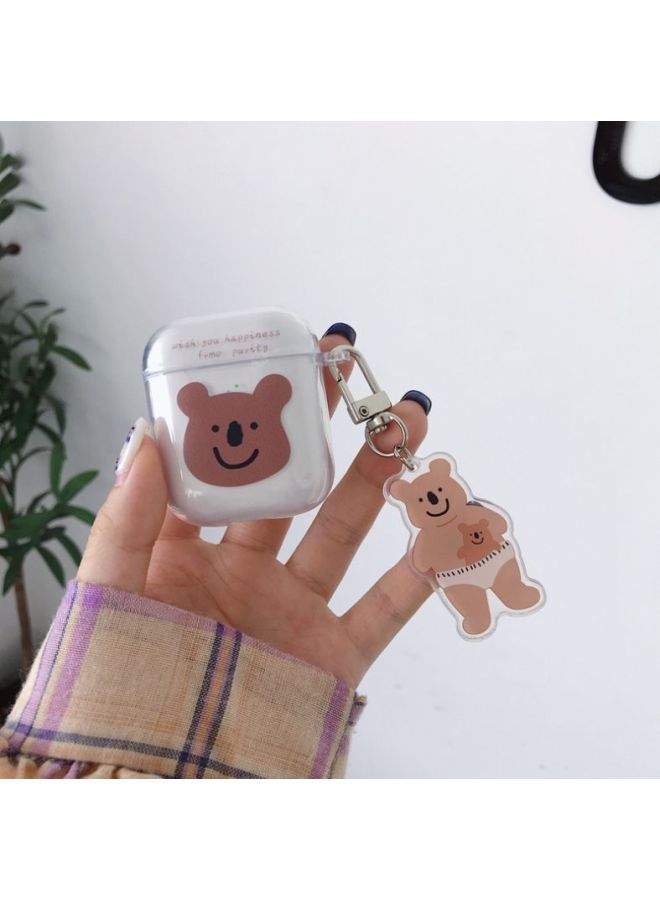 Beauenty Bear Printed Case Cover With Keychain For Apple AirPods 1/2 Clear/Brown/Black - Image 5