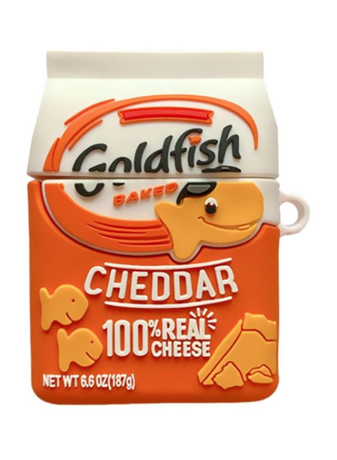 Beauenty - Goldfish Baked Cheddar Shaped Case Cover For Apple AirPods 1/2 Orange/White/Yellow - Image 1