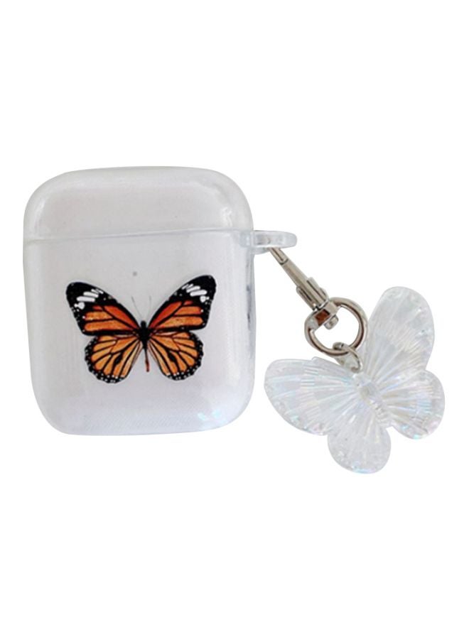 Beauenty Butterfly Printed Case For Apple AirPods 1/2 Clear/Orange/White - Image 1