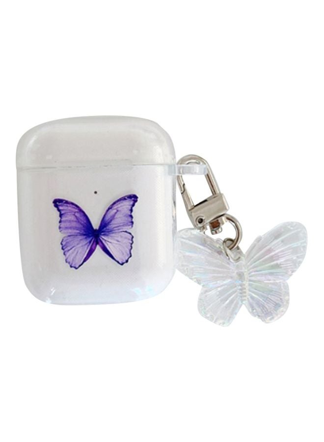 Beauenty Butterfly Printed Case For Apple AirPods 1/2 Clear/Purple/White - Image 1