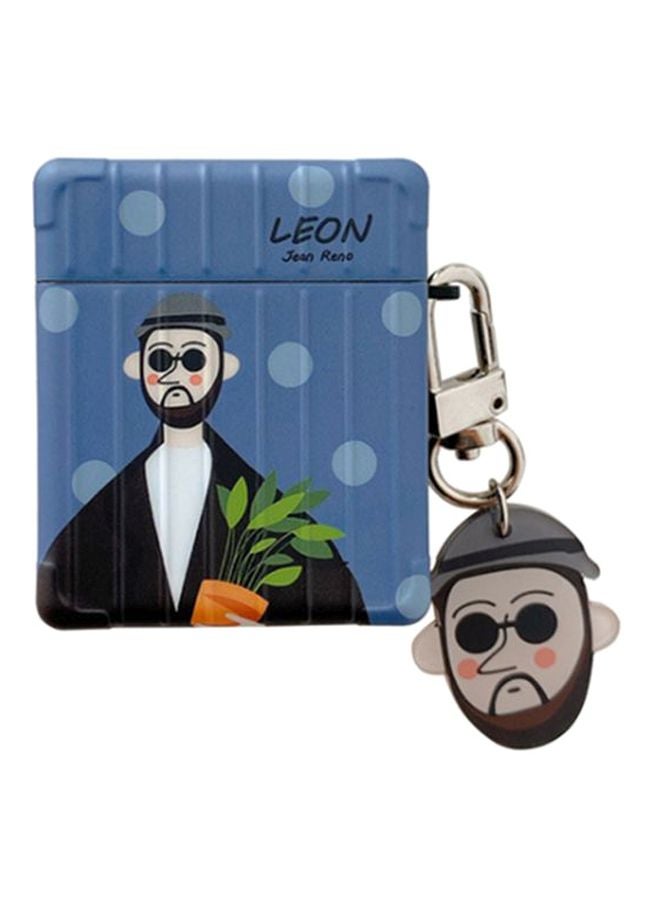 بيوينتي غطاء لسماعة أبل آيربودز برو 1/2 بطبعة رسومات كرتونية أزرق/أسود/أخضر - Image 1