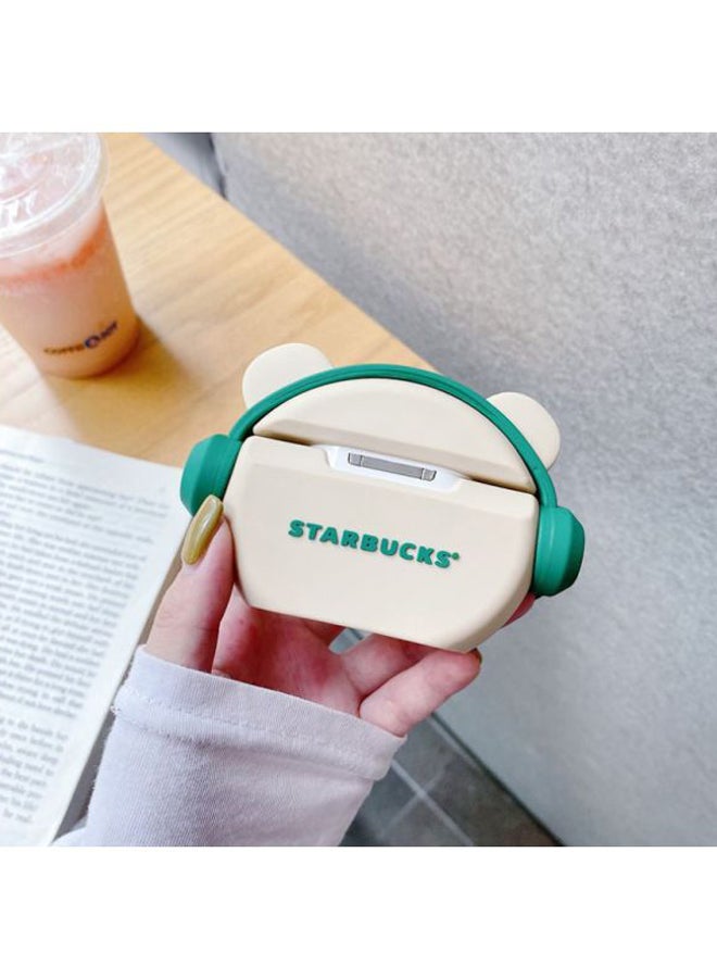 بيوينتي حافظة حماية واقية بتصميم على شكل دب لسماعات أبل آيربودز برو/1/2 أبيض/ أخضر/ أسود - Image 5