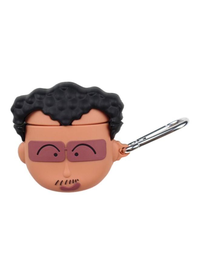 بيوينتي حافظة حماية سماعات آير بودز 1/2 من آبل مزودة بحلقة قفل وتصميم الرسومات الكرتونية بني/أسود/أرجواني - Image 1