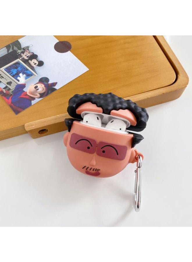 بيوينتي حافظة حماية سماعات آير بودز 1/2 من آبل مزودة بحلقة قفل وتصميم الرسومات الكرتونية بني/أسود/أرجواني - Image 2