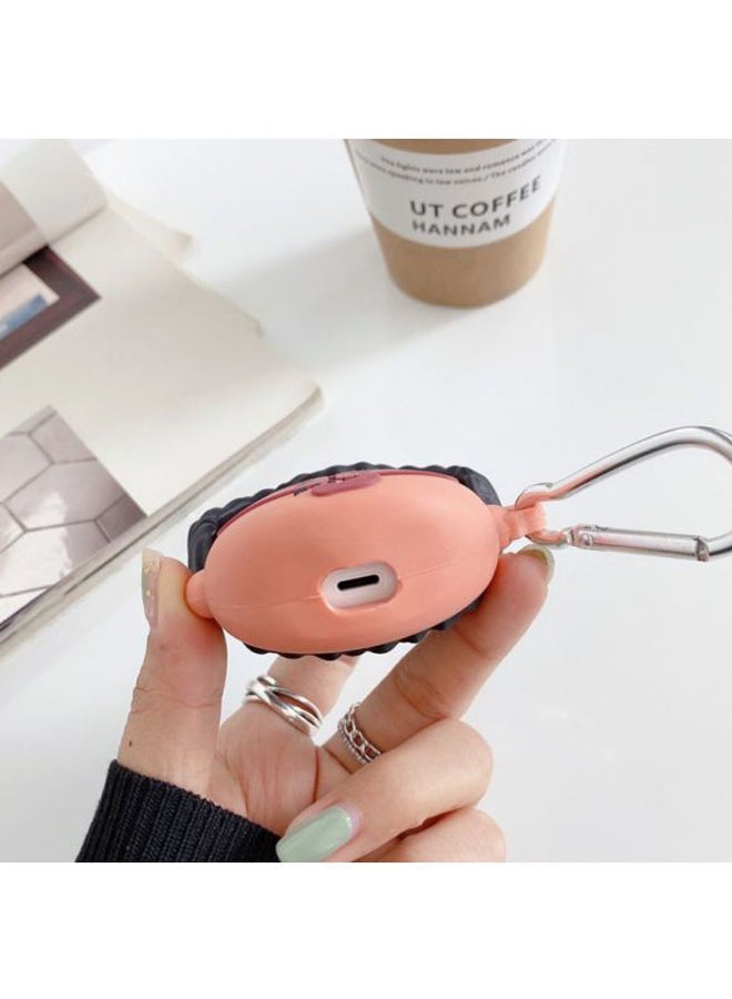 بيوينتي حافظة حماية سماعات آير بودز 1/2 من آبل مزودة بحلقة قفل وتصميم الرسومات الكرتونية بني/أسود/أرجواني - Image 5