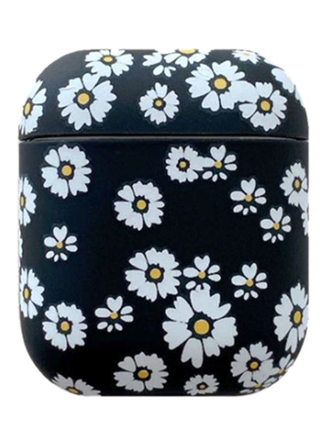 بيوينتي علبة حماية واقية مطبوعة بنقشة زهور لسماعات آيربودز 1/2 من أبل أسود/ أبيض/ أصفر - Image 1