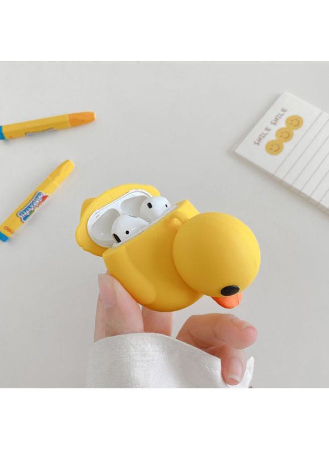 بيوينتي حافظة بتصميم على شكل كتكوت لعلبة سماعات أبل آيربودز 1/ 2 أصفر\برتقالي\أسود - Image 2