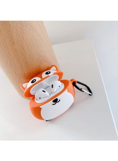 Beauenty Fox Themed Case Cover With Carabiner For Apple AirPods 1/2 Orange/White/Black  - Image 4
