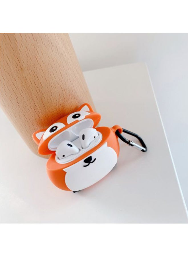 Beauenty Fox Themed Case Cover With Carabiner For Apple AirPods 1/2 Orange/White/Black  - Image 4