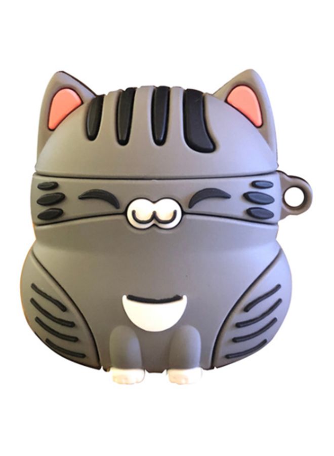 Beauenty Cat Themed Case Cover With Carabiner For Apple AirPods 1/2 Grey/Black/Orange  - Image 1
