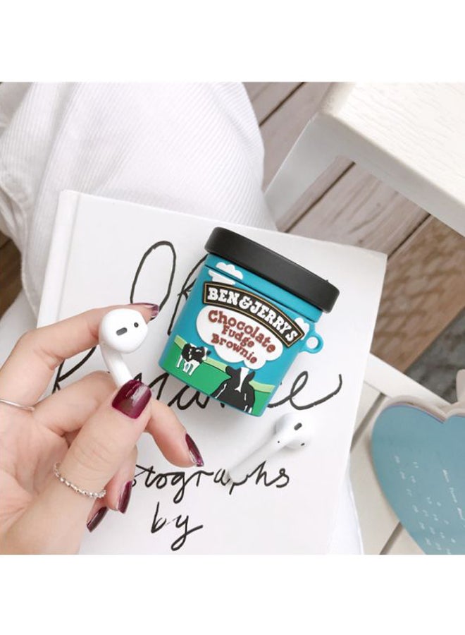 Beauenty Ice Cream Cup Shaped Protective Cover For Apple AirPods 1/2 Blue/White/Brown  - Image 2