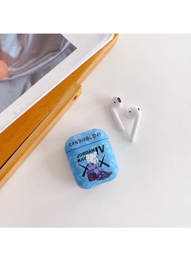 بيوينتي علبة حماية واقية مطبوعة لسماعات آيربودز 1/2 من أبل أزرق/أسود/أبيض - Image 2