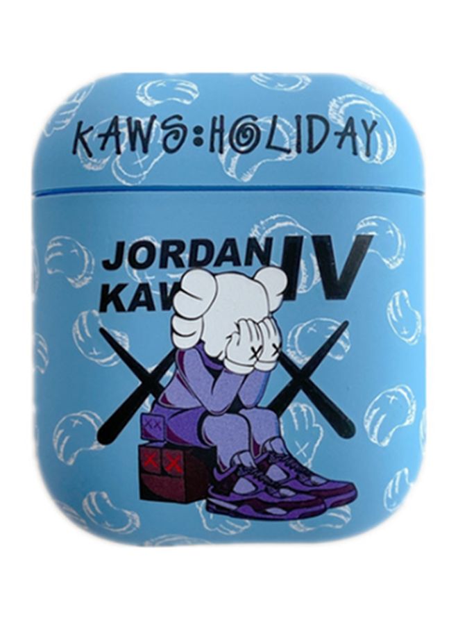 بيوينتي علبة حماية واقية مطبوعة لسماعات آيربودز 1/2 من أبل أزرق/أسود/أبيض - Image 1