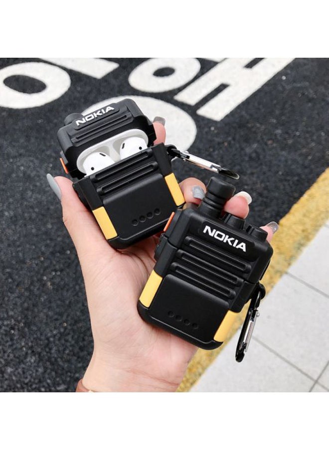 Beauenty Retro Pager Shaped Case With Carabiner For Apple AirPods 1/2 Black/Yellow/White - Image 2