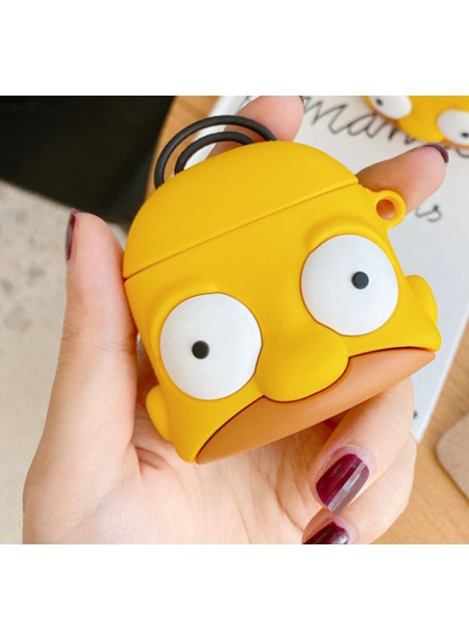 بيوينتي حافظة حماية واقية بتصميم رسومات كرتونية لسماعات أبل آيربودز 1/2 أصفر/أبيض/أسود - Image 2