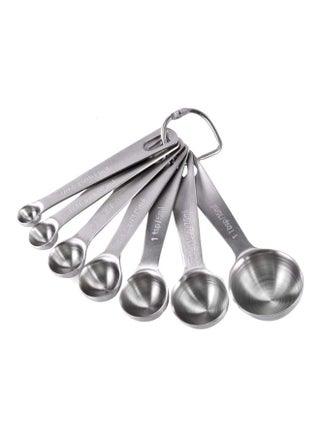 6-Piece Measuring Spoons Set Silver 1 Table Spoon - 15ml, 1/2 Table Spoon - 7.5ml, 1 Tea Spoon - 5ml, 1/2 Tea Spoon - 2.5ml, 1/4 Tea Spoon - 1.25ml, 1/8 Tea Spoon - 0.6ml - v1601474393/N40771579A_1