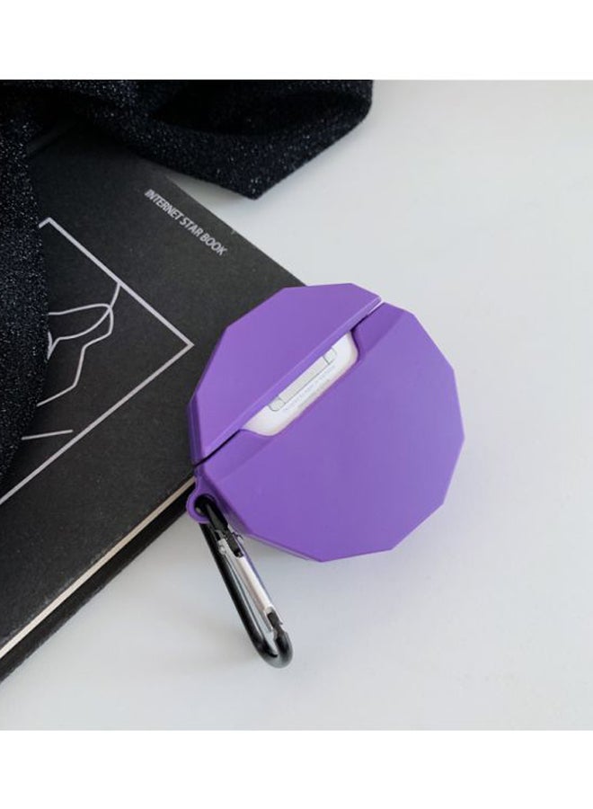 Beauenty Printed Protective Case With Carabiner For Apple AirPods 1/2 Purple/Blue/Red  - Image 4