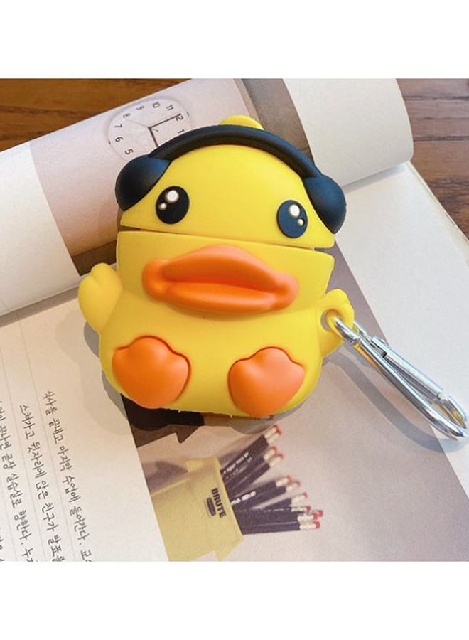 Beauenty Duck Shaped Protective Case With Carabiner For Apple AirPods 1/2 Yellow/Orange/Black - Image 3