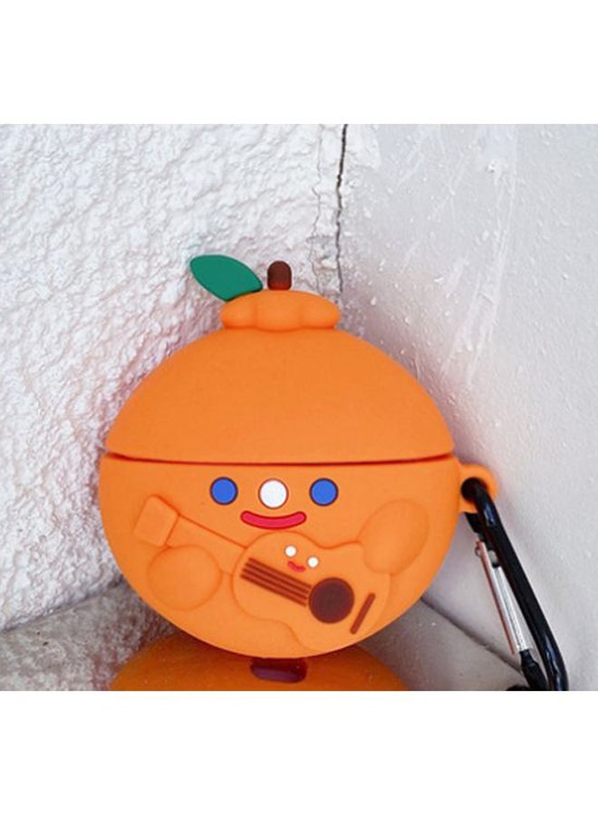 Beauenty Cartoon Shaped Protective Case With Carabiner For Apple AirPods 1/2 Orange/Black - Image 3