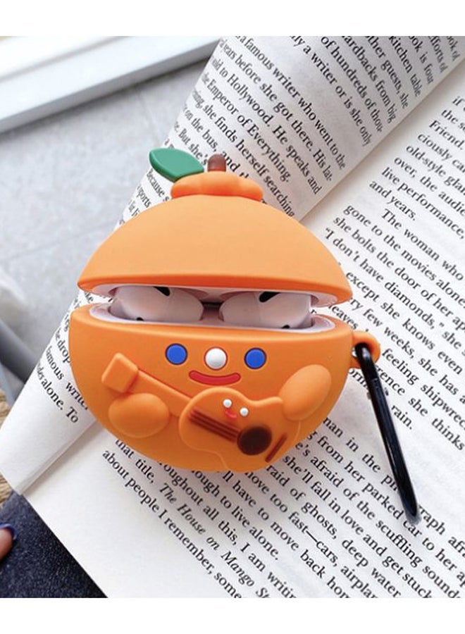 Beauenty Cartoon Shaped Protective Case With Carabiner For Apple AirPods 1/2 Orange/Black - Image 4