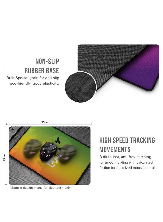 Stylizedd - Designer Mouse pad Large Spill-Resistant Desk Pad, Anti-Fray Stitched Edges Mouse Mat with Non Slip Rubber base for Laptop, Computer & PC, (25 x 35 x 0.3 cm) - La Multi Color - Image 1
