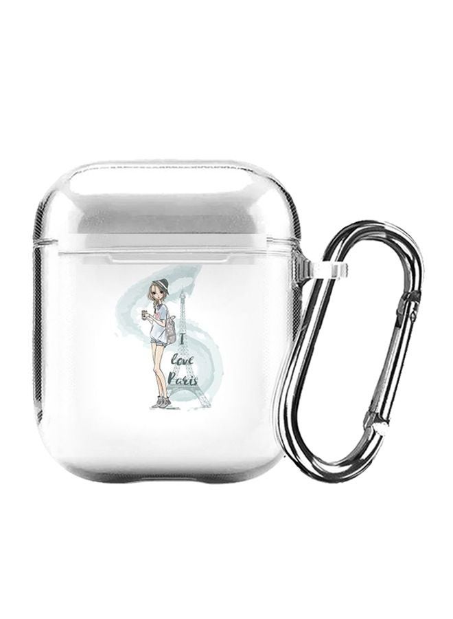 Stylizedd Classic Series I Love Paris Printed Case Cover For Apple AirPods 2/1 Clear/Blue/Beige  - Image 1