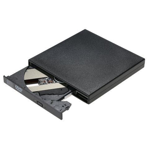 مشغل وقارئ أقراص ضوئي DVD-RW/CD-RW خارجي رفيع ومحمول بمنفذ USB 2.0 متعدد الألوان