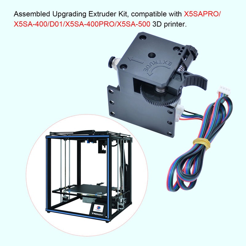 Tronxy - 3D Upgrade Parts Assembled Titan Extruder Kit with Stepper Motor and Wire Support Print Soft Filament For 3D Printer Black - Image 1