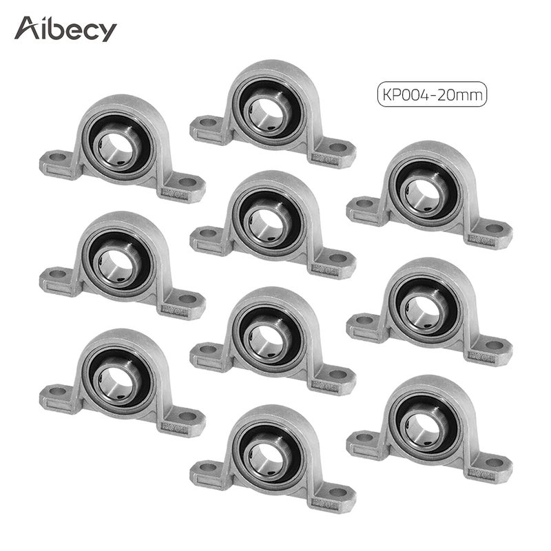 Aibecy 10-Piece Pillow Block Ball Bearing Set For 3D Printers Silver/Black - Image 2