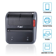 Portable Thermal Label Sticker Printer Machine Black