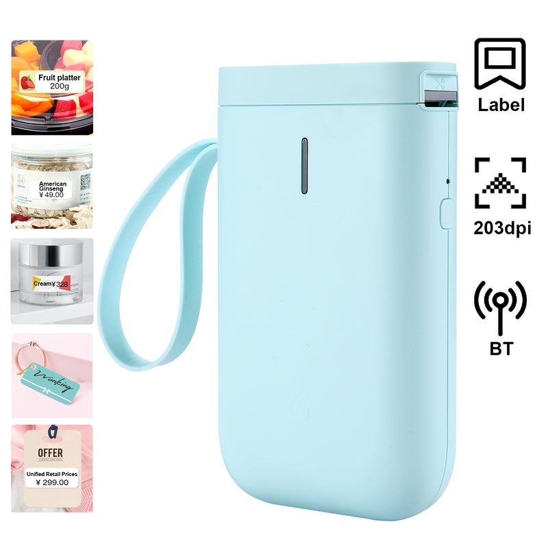 Generic Portable Wireless Handheld Thermal Label Marker Printer Light Blue  - Image 2