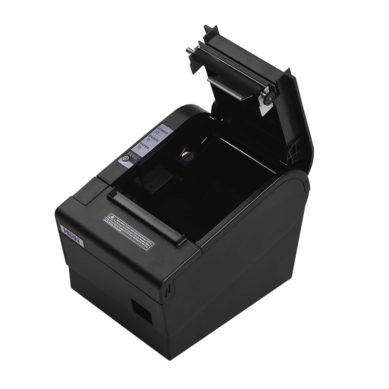 HD Portable Wireless Bluetooth USB Ethernet Interface Thermal Receipt Printer With Auto Cutter 8cm Black