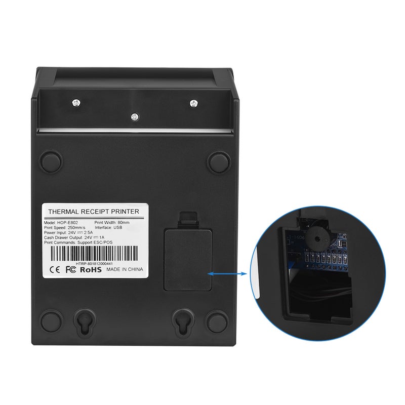 HOIN - HD Portable Wireless Bluetooth USB Ethernet Interface Thermal Receipt Printer With Auto Cutter 8cm Black - Image 1