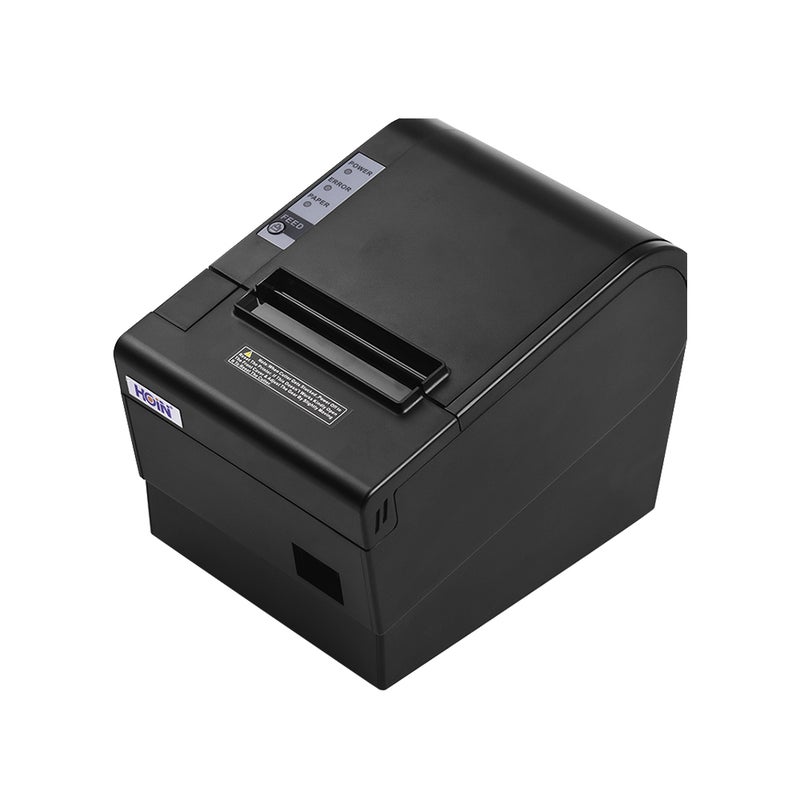 HOIN - HD Portable Wireless Bluetooth USB Ethernet Interface Thermal Receipt Printer With Auto Cutter 8cm Black - Image 1