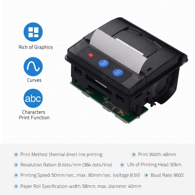 GOOJPRT - QR203 Direct Thermal Mini Printer Black - Image 1