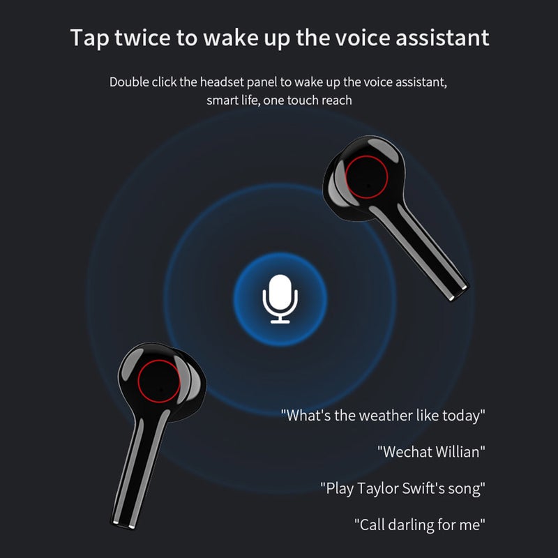 Generic - TWS Bluetooth Wireless In-Ear Earbuds Black - Image 1