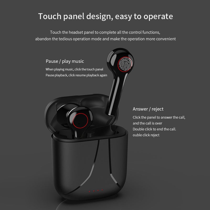 Generic - TWS Bluetooth Wireless In-Ear Earbuds Black - Image 1