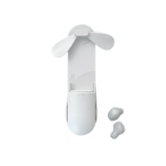 Mini Fan Flashlight TWS Wireless Bluetooth In-Ear Earphone With Microphone White