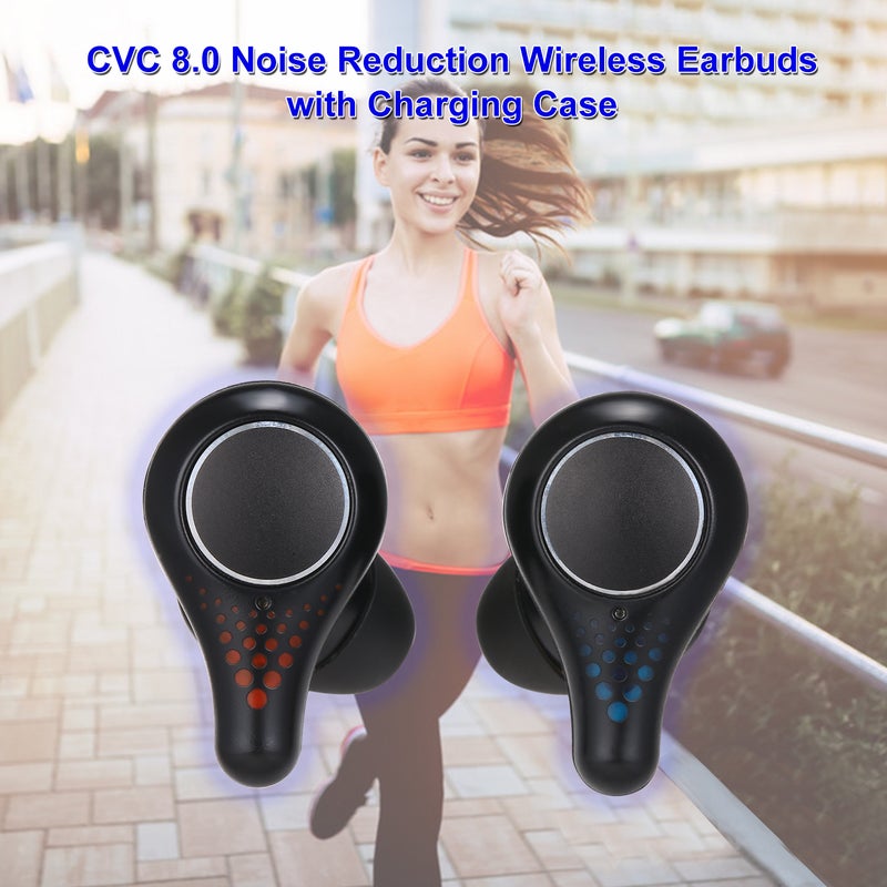 Generic - TWS Led Battery Display Bluetooth Wireless In-Ear Earbuds Black - Image 1