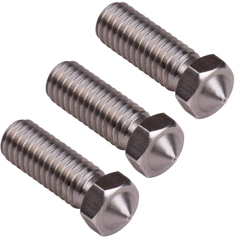 3-Piece 3D Printer Extruder Volcano Nozzle M6 Thread Printer Head Output Set Grey
